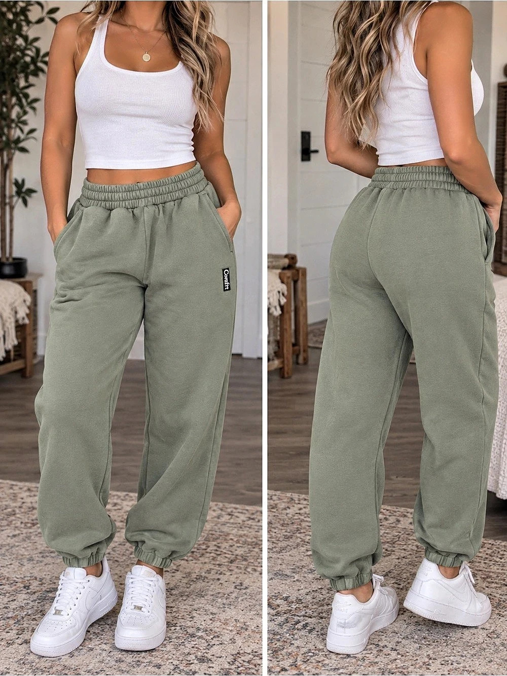 Comfit Women's Jogger Sweatpants in Green Large Like New